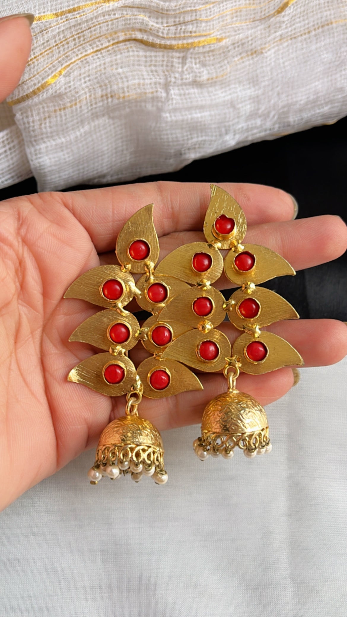 Red Prisha Ethnic Earring