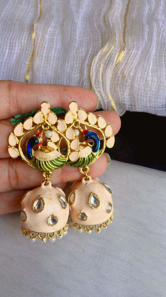 Peach Mayur  Earring