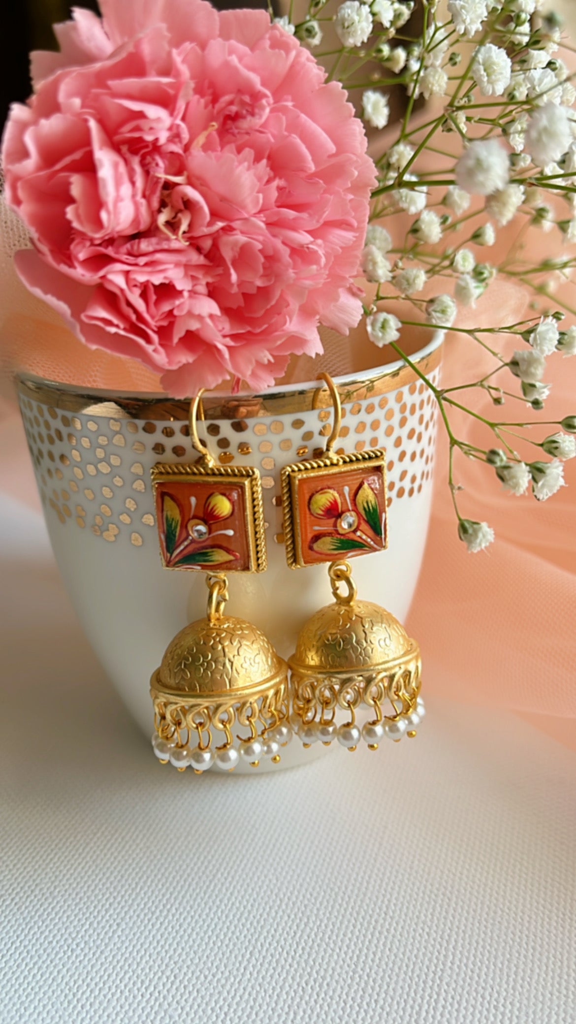 Kesariya Mira Jhumka Earring