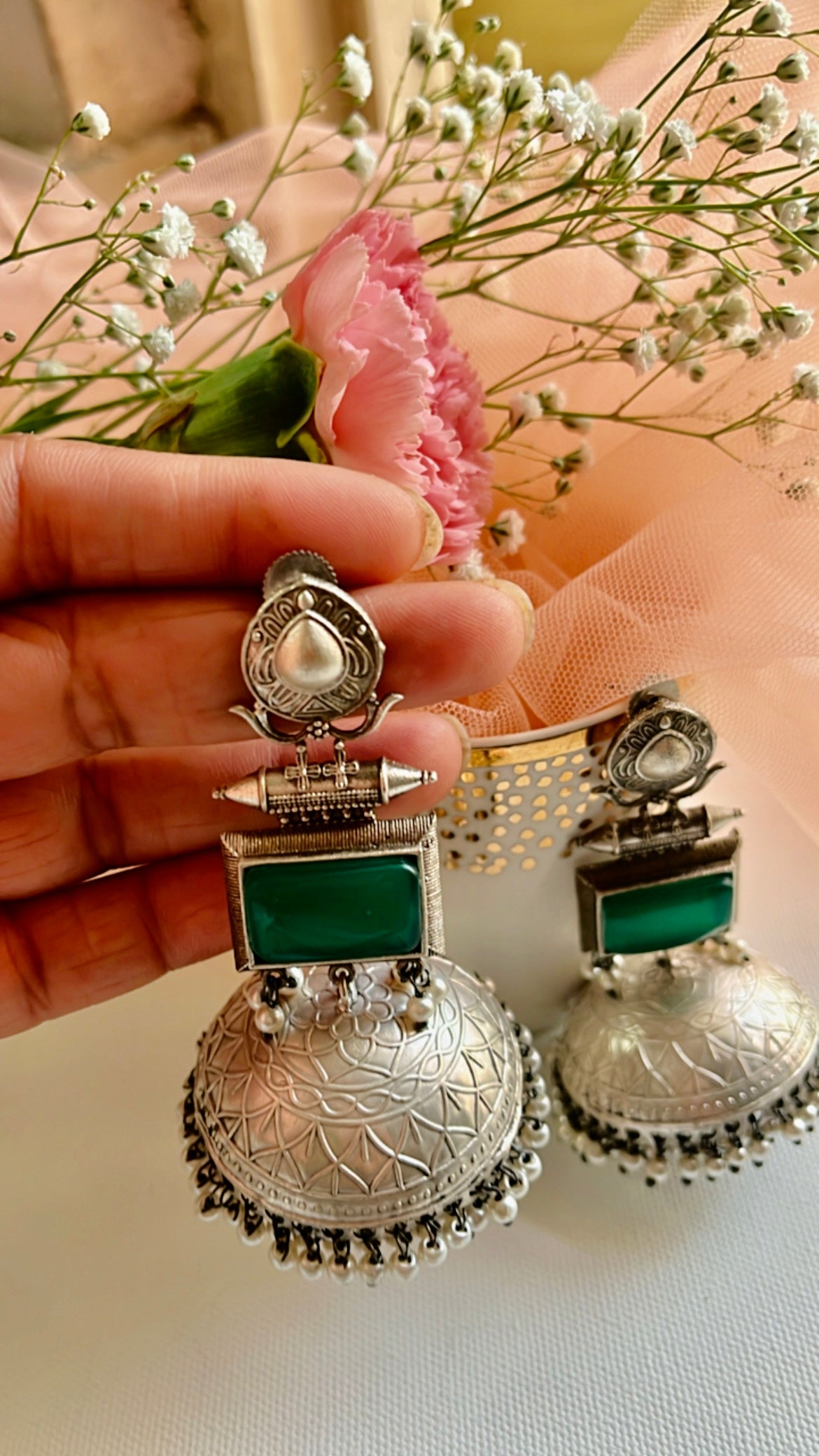 Green Mania Jhumka Earring