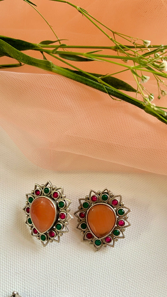 Kesariya Nalini Silver Earring