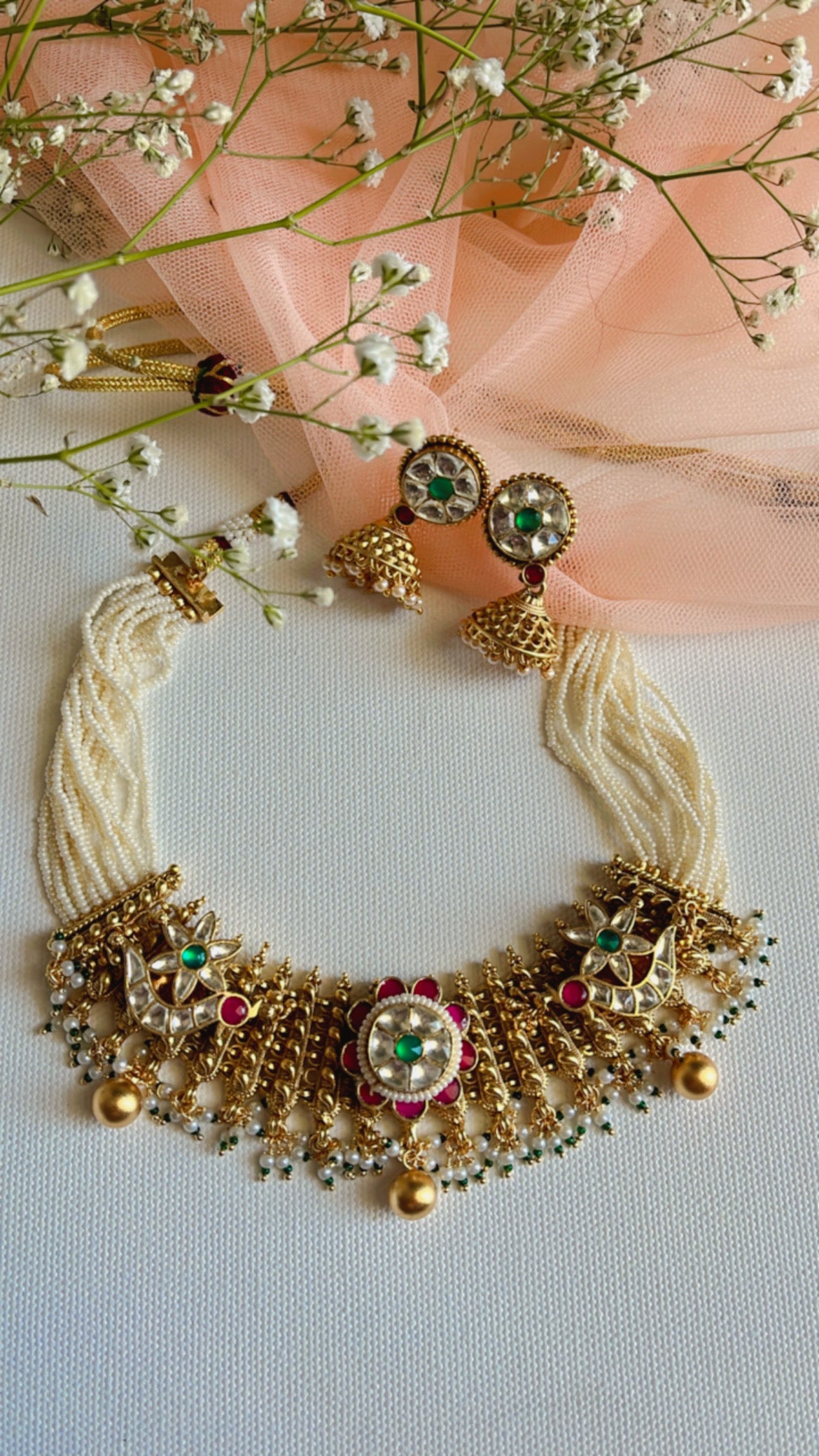 Pearl Pachi Necklace Set