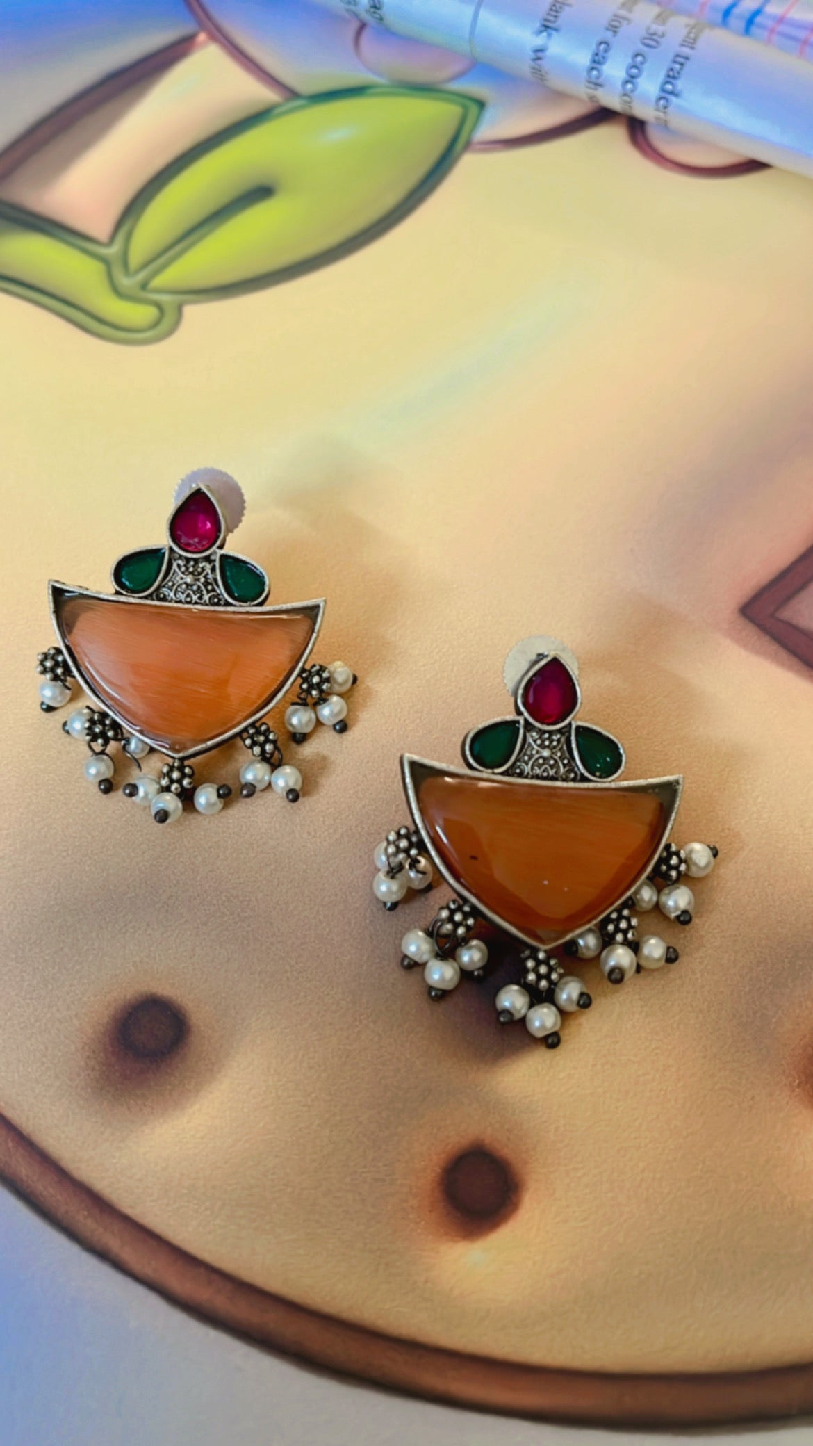 Kesariya Mahi Silver Earring