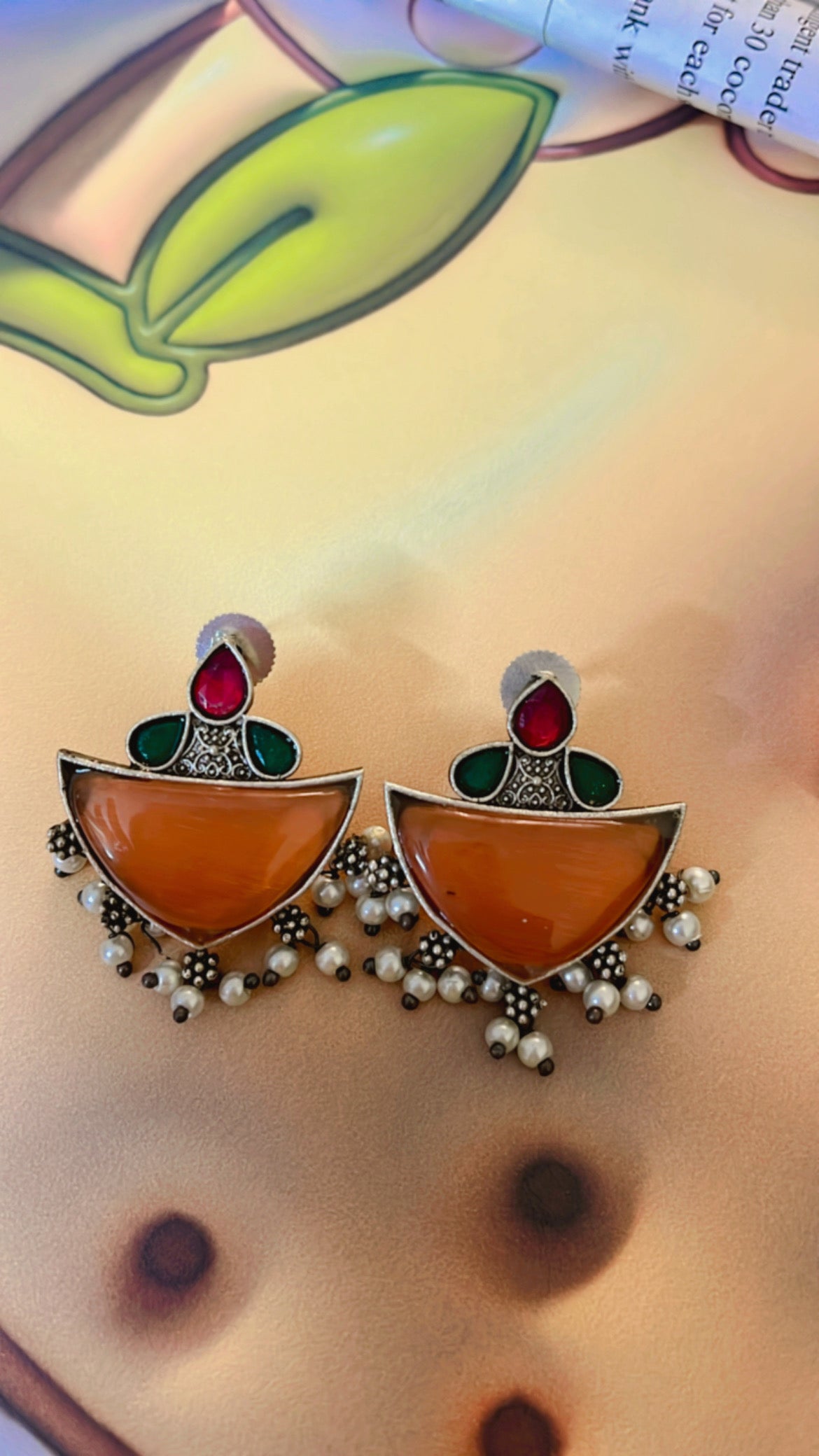 Kesariya Mahi Silver Earring