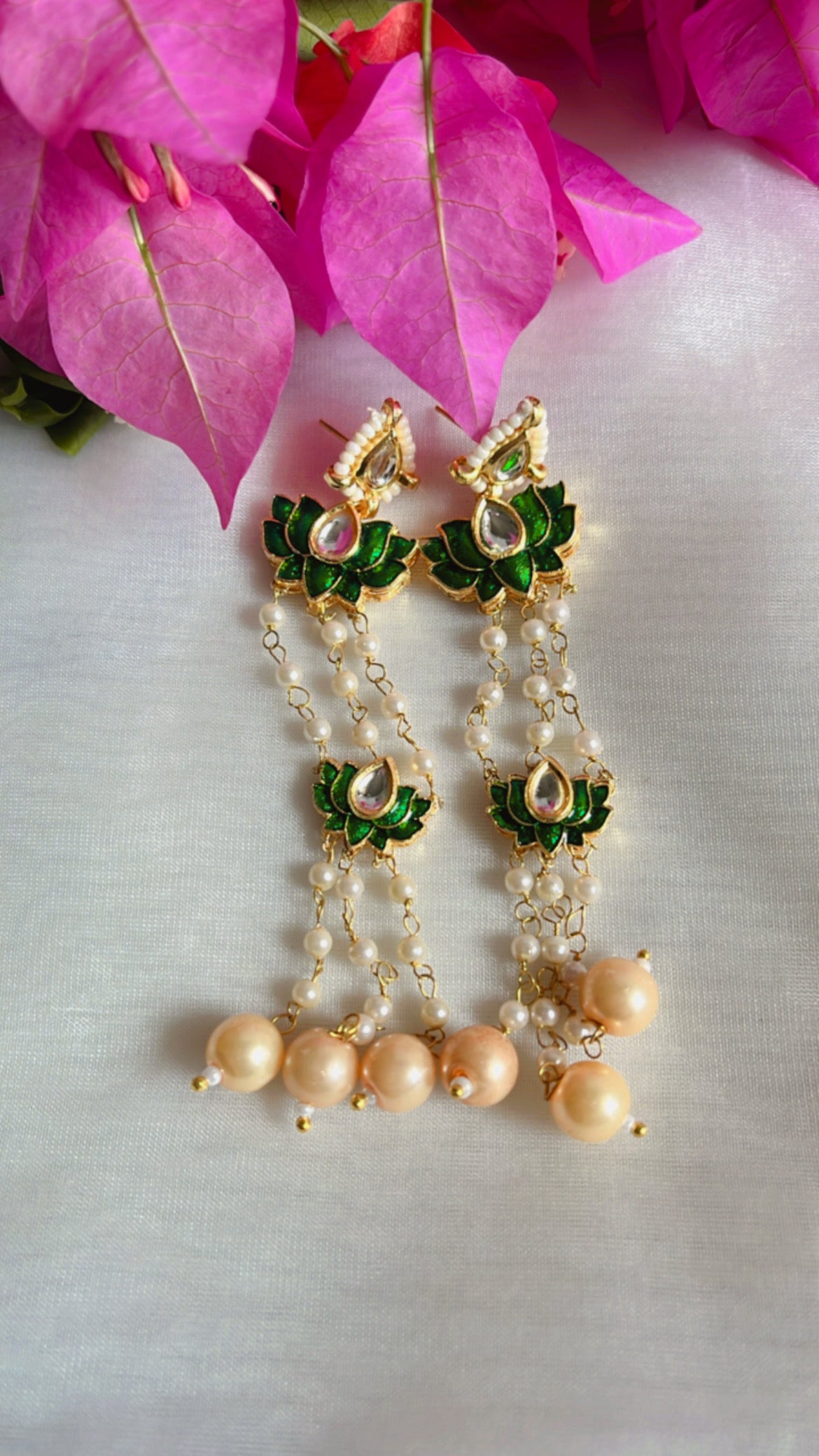 Green Padma Earring