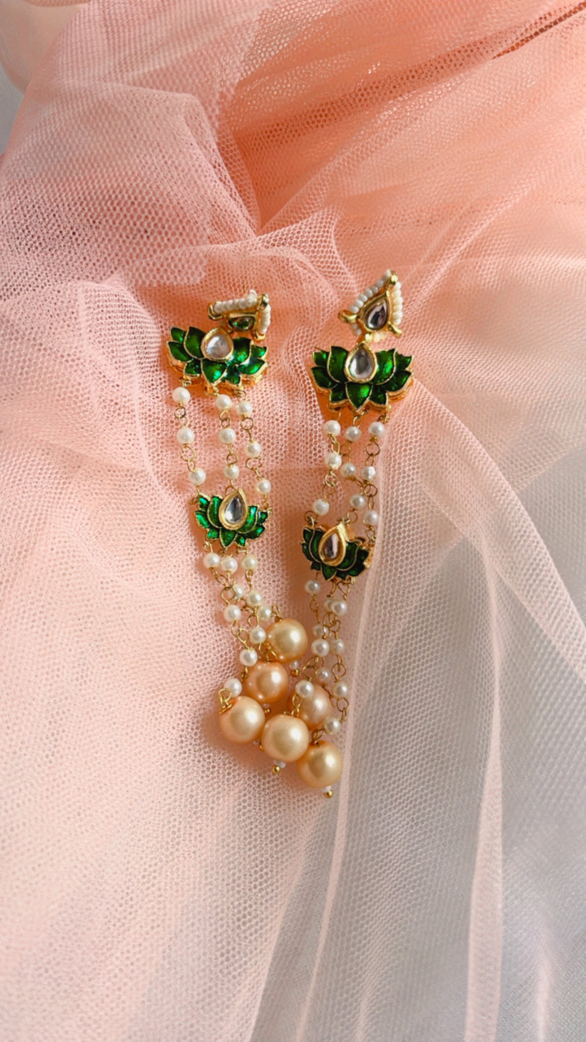 Green Padma Earring