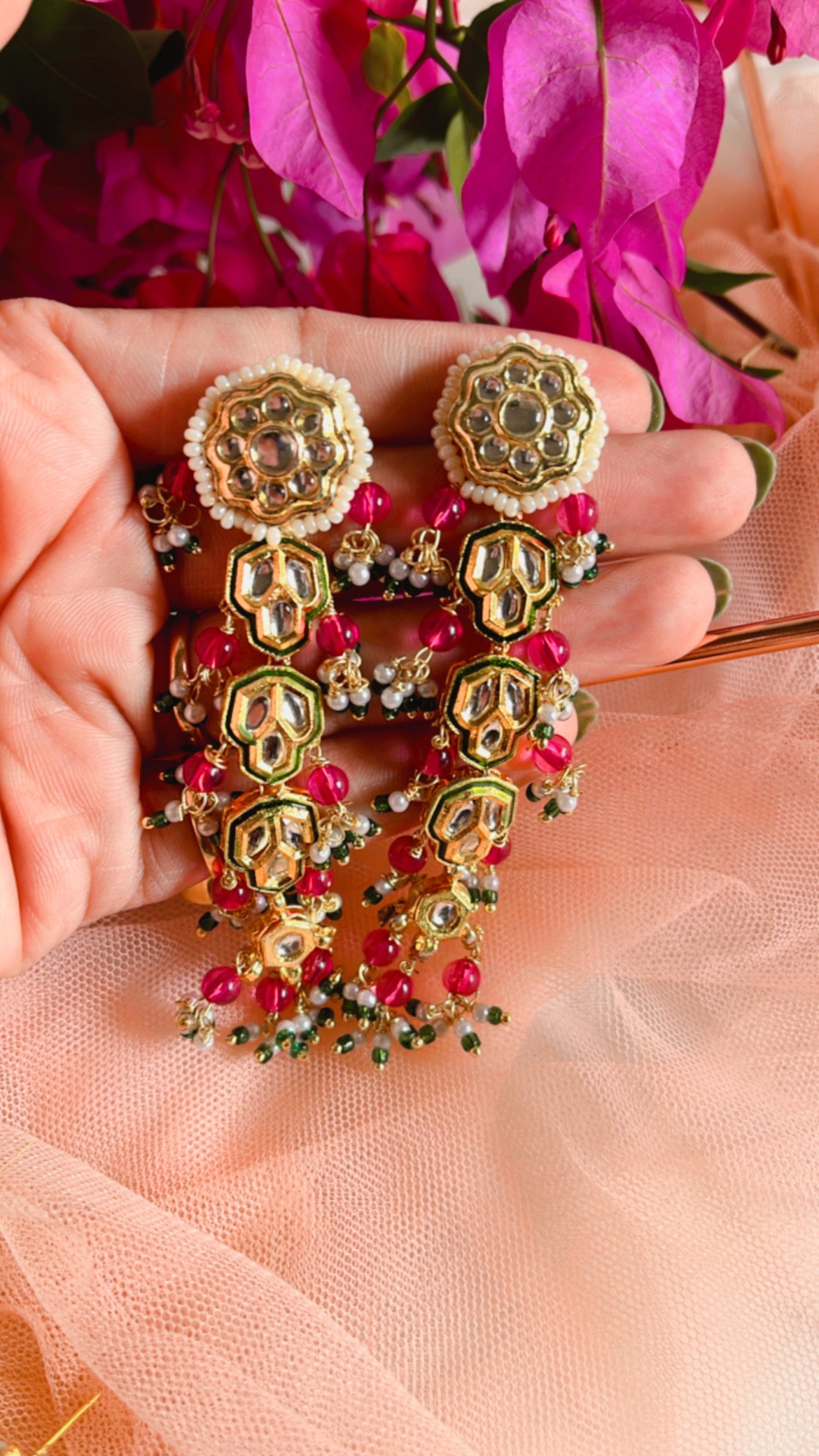 Pink Takshavi Earring