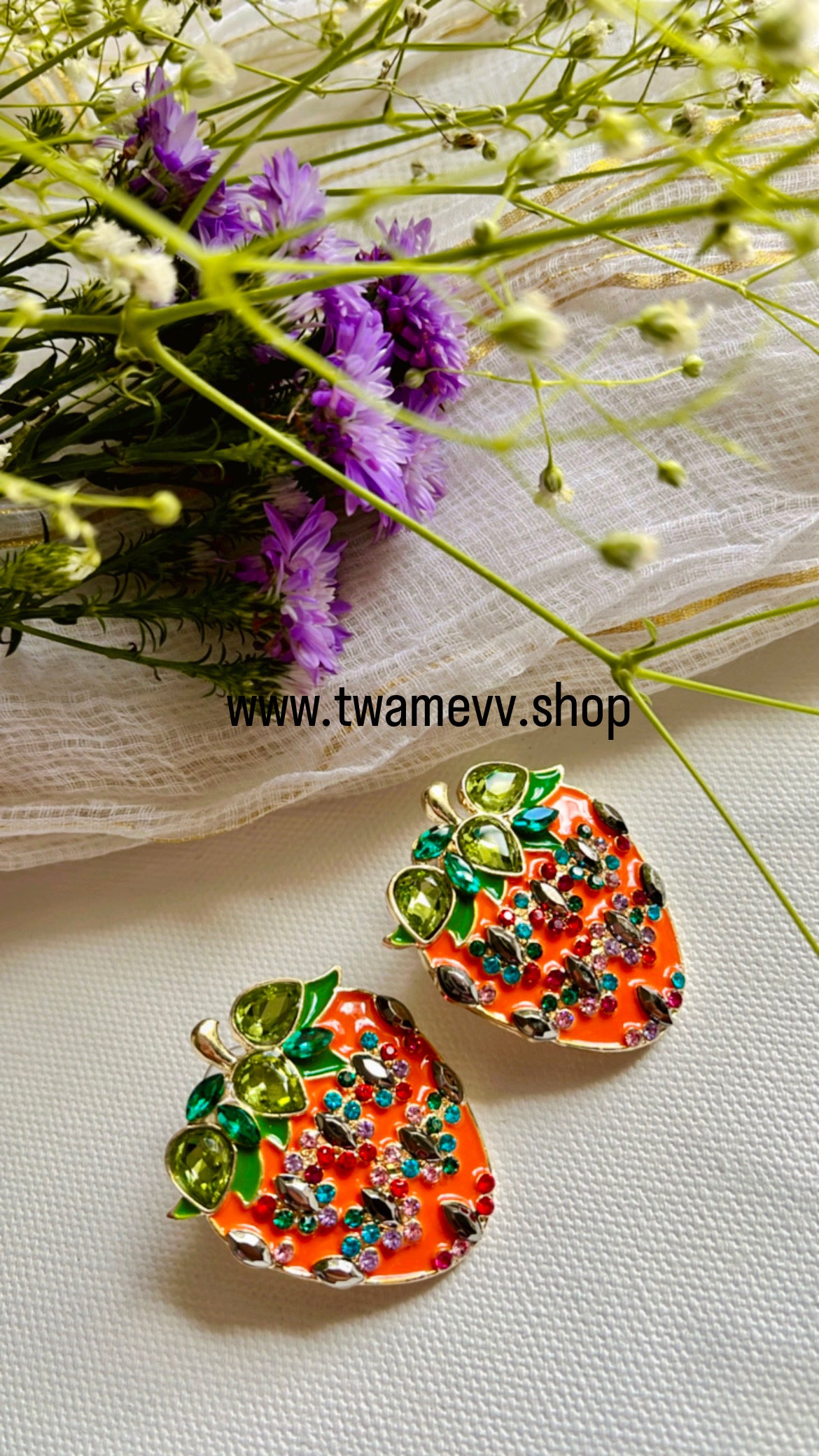 Orange Strawberry Earring