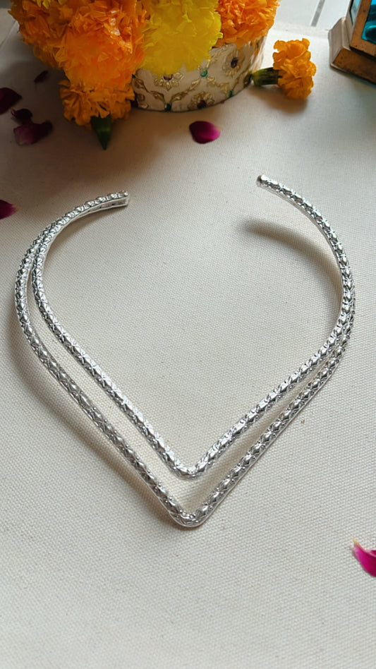 Naisha Silver Statement Neckpiece