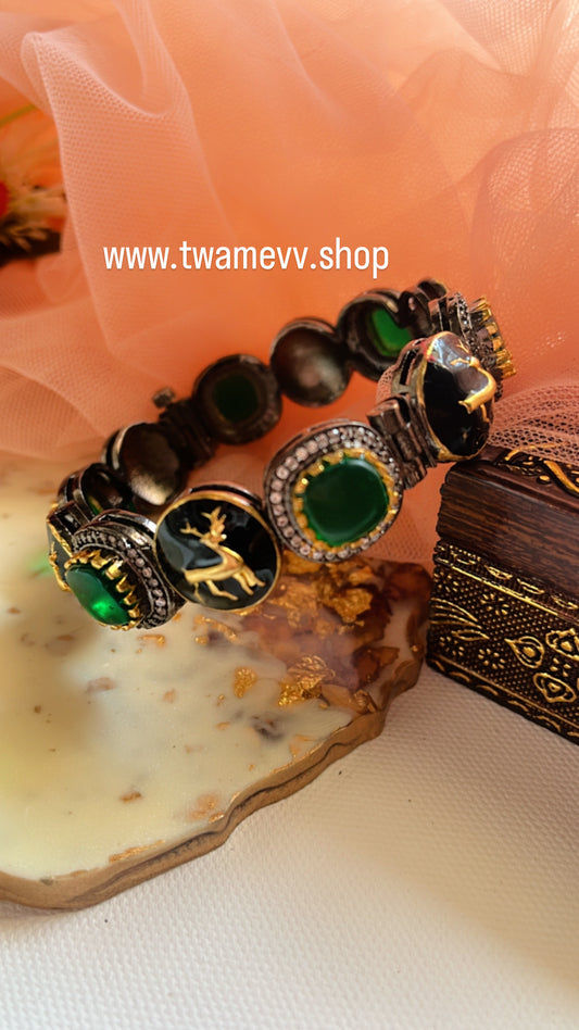 Neer Green Black Bangle