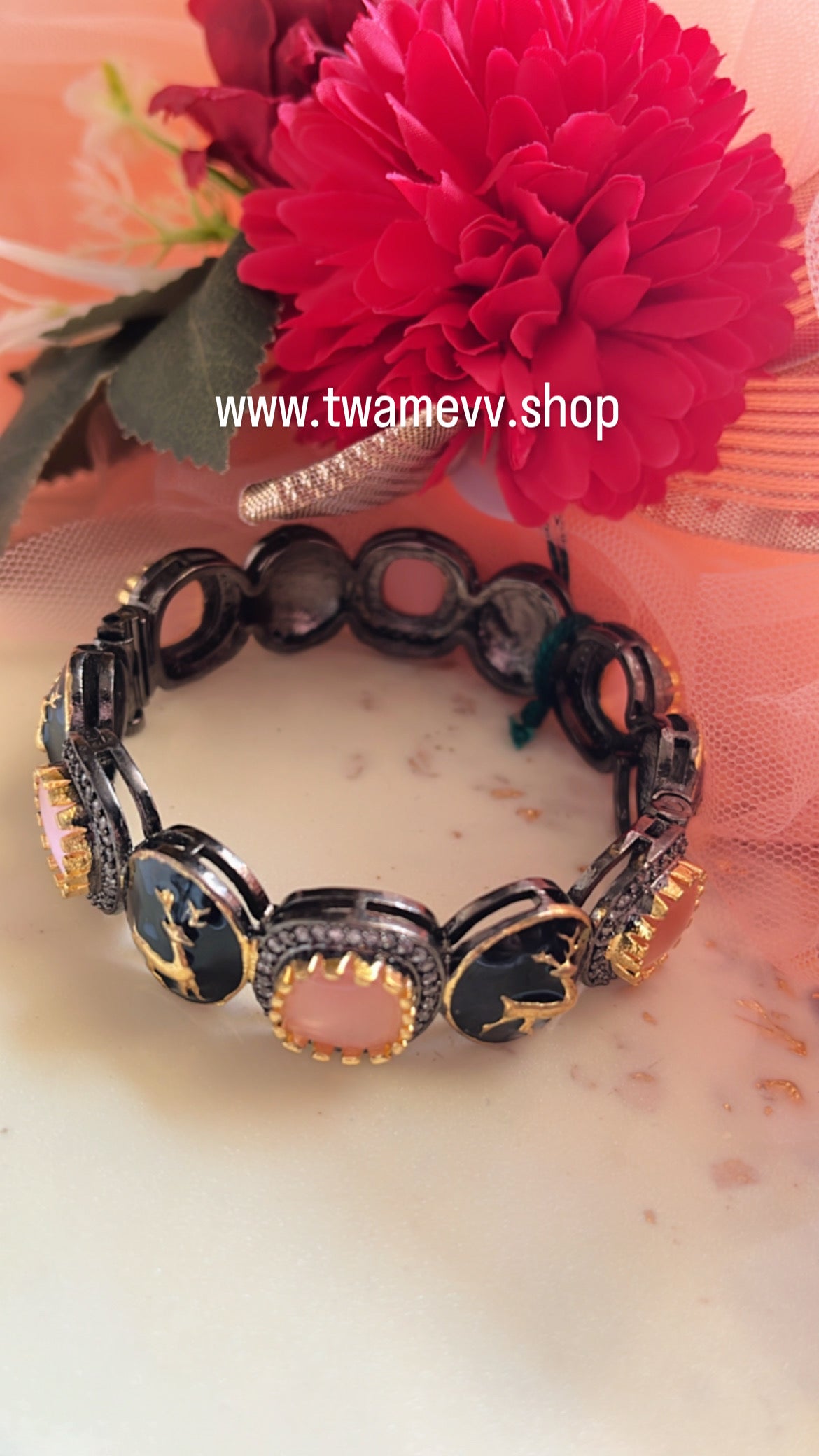 Neer Pink Black Bangle