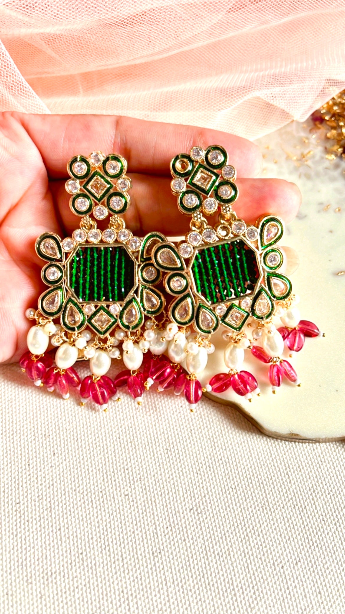 Green Dhristi Earring