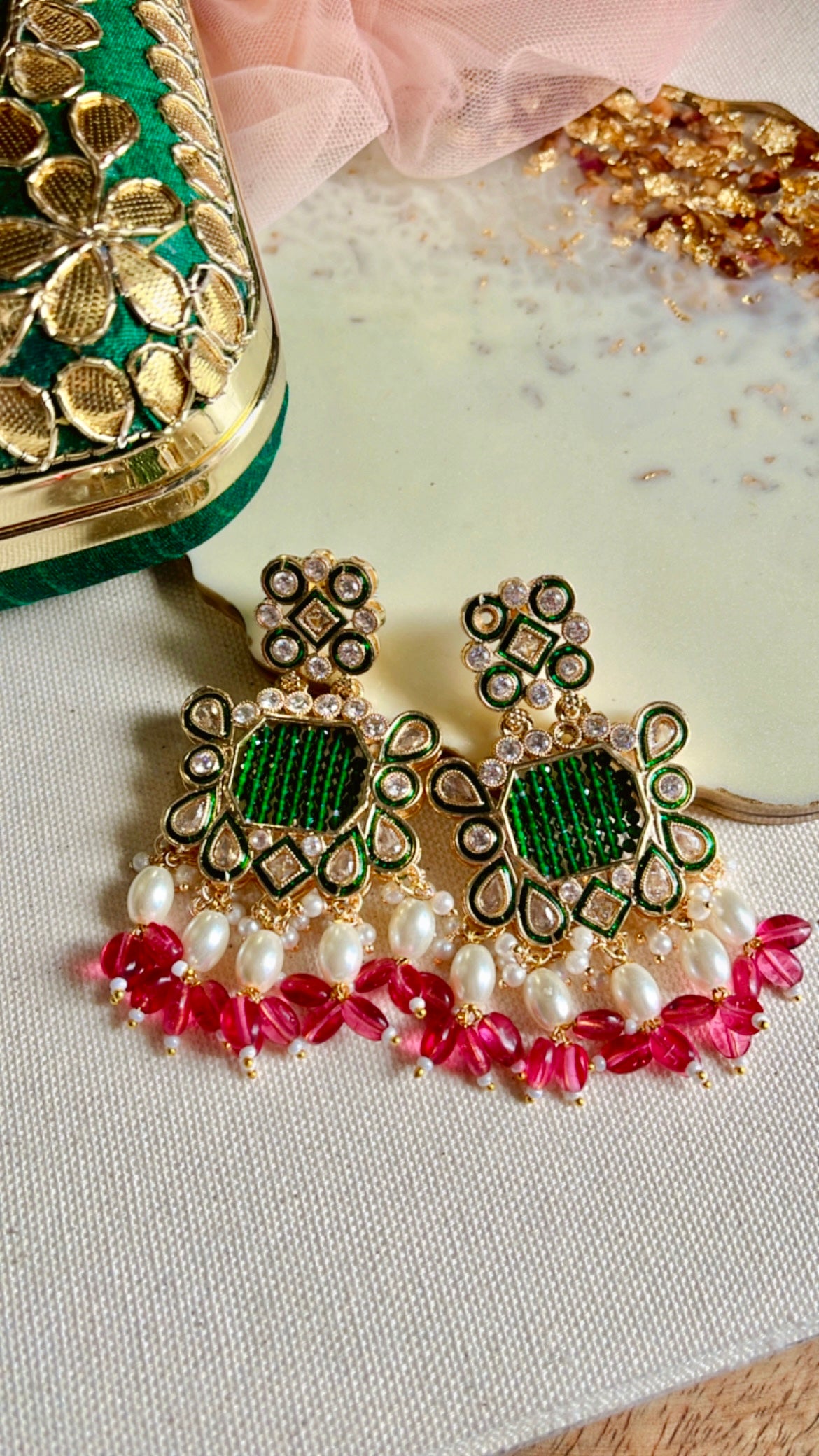 Green Dhristi Earring