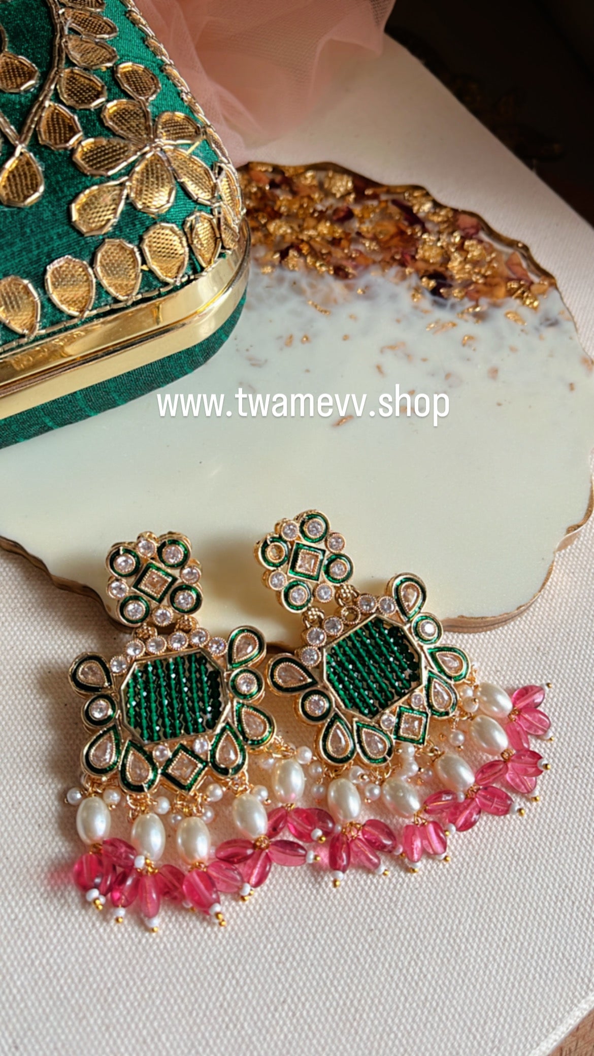 Green Dhristi Earring