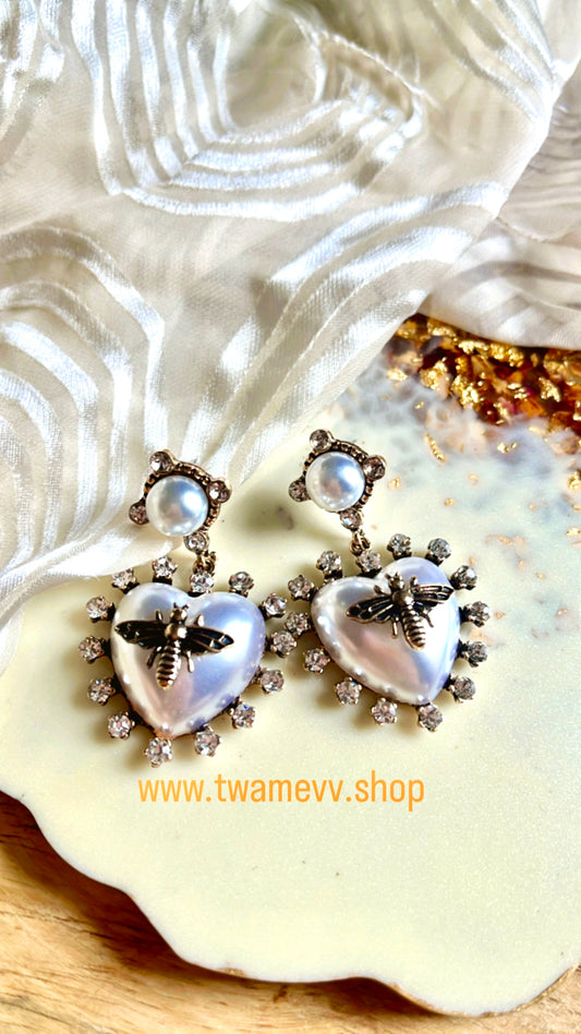 Pearl Heart Earring