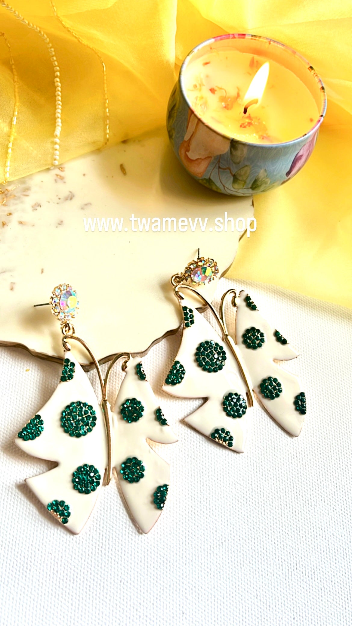 White Butterfly Earring