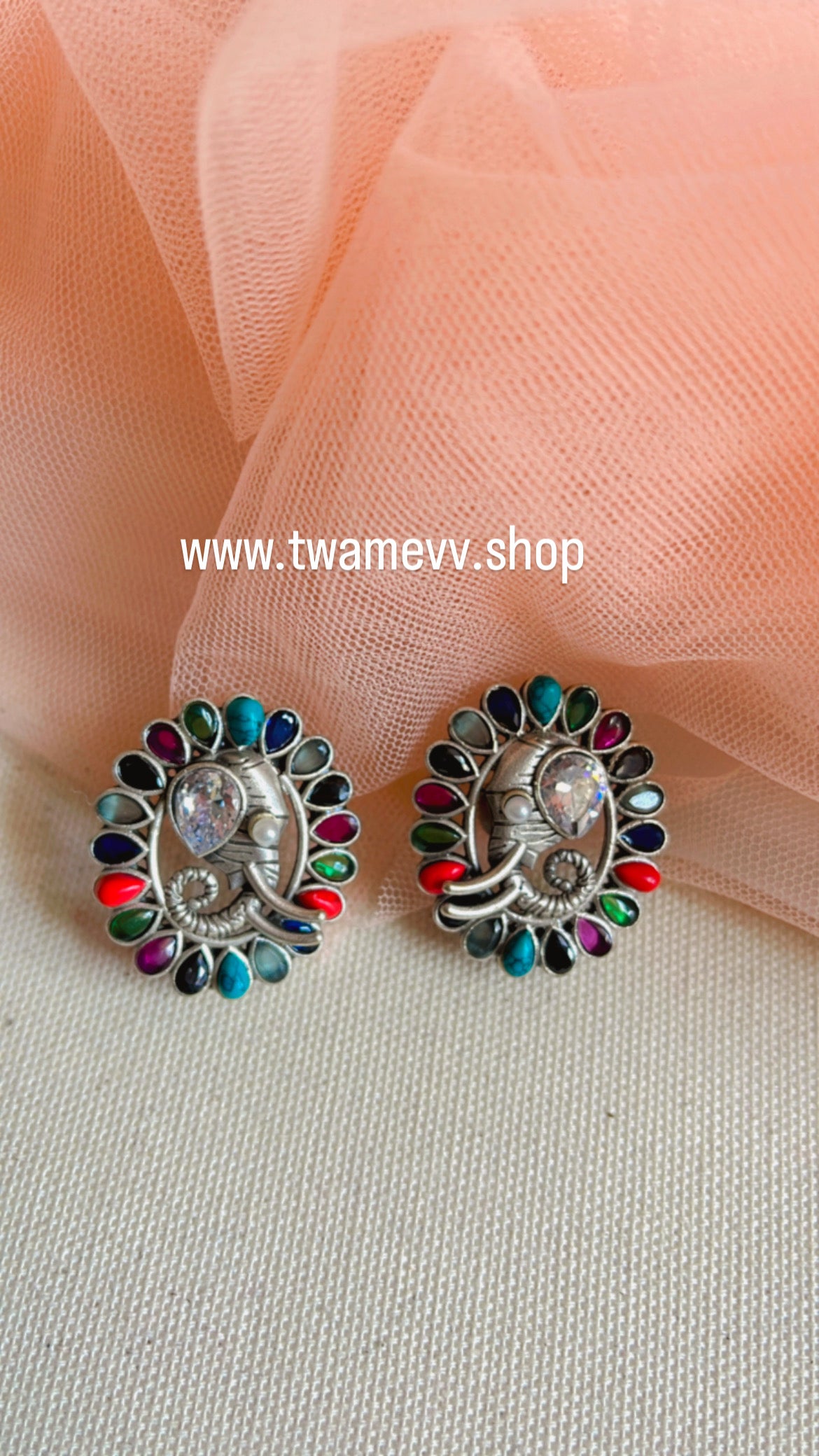 Multi Naira Silver Earring