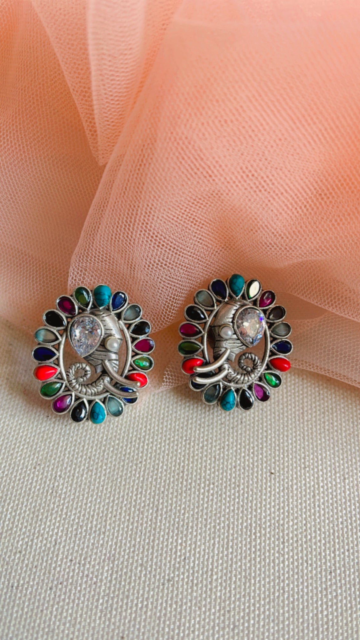 Multi Naira Silver Earring