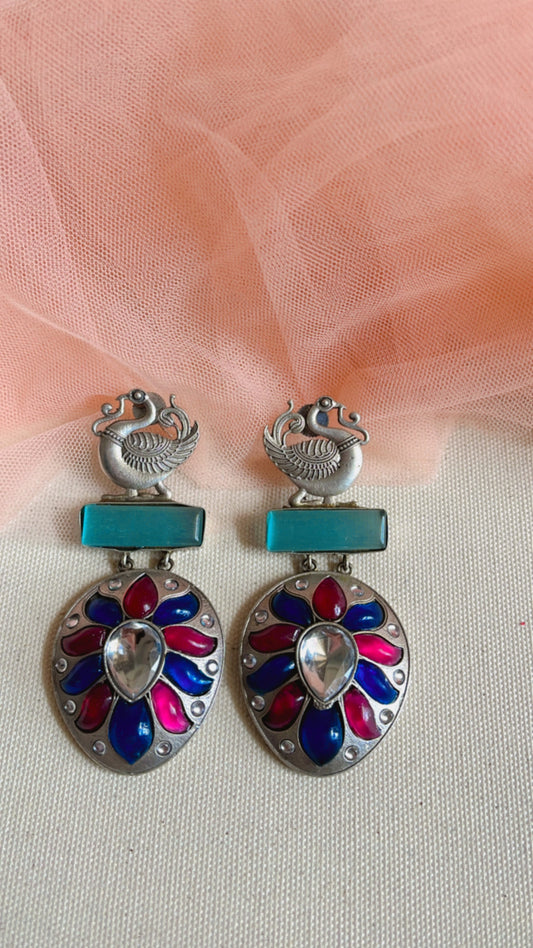 Aqua Nakashaa Silver Earring