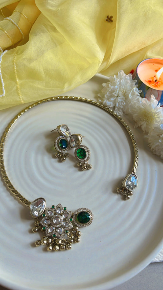 Green Siddhi Neckpiece Set