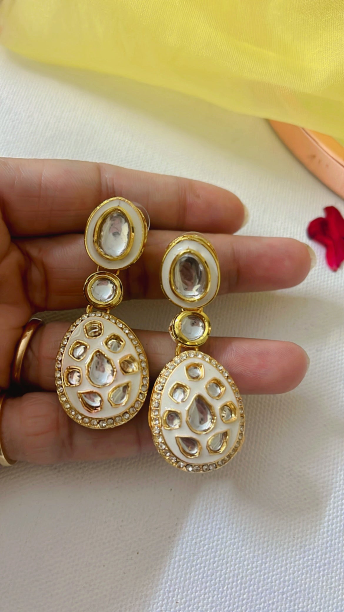 White Mehak Earring