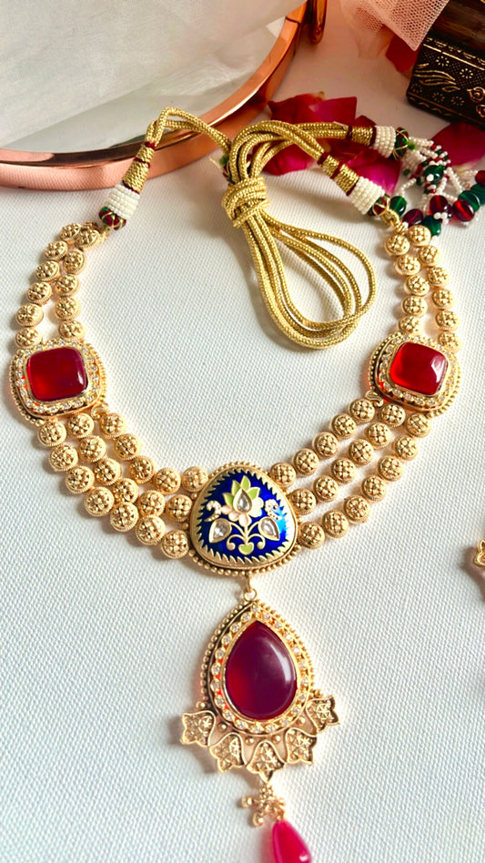 Golden Mehak Neckpiece