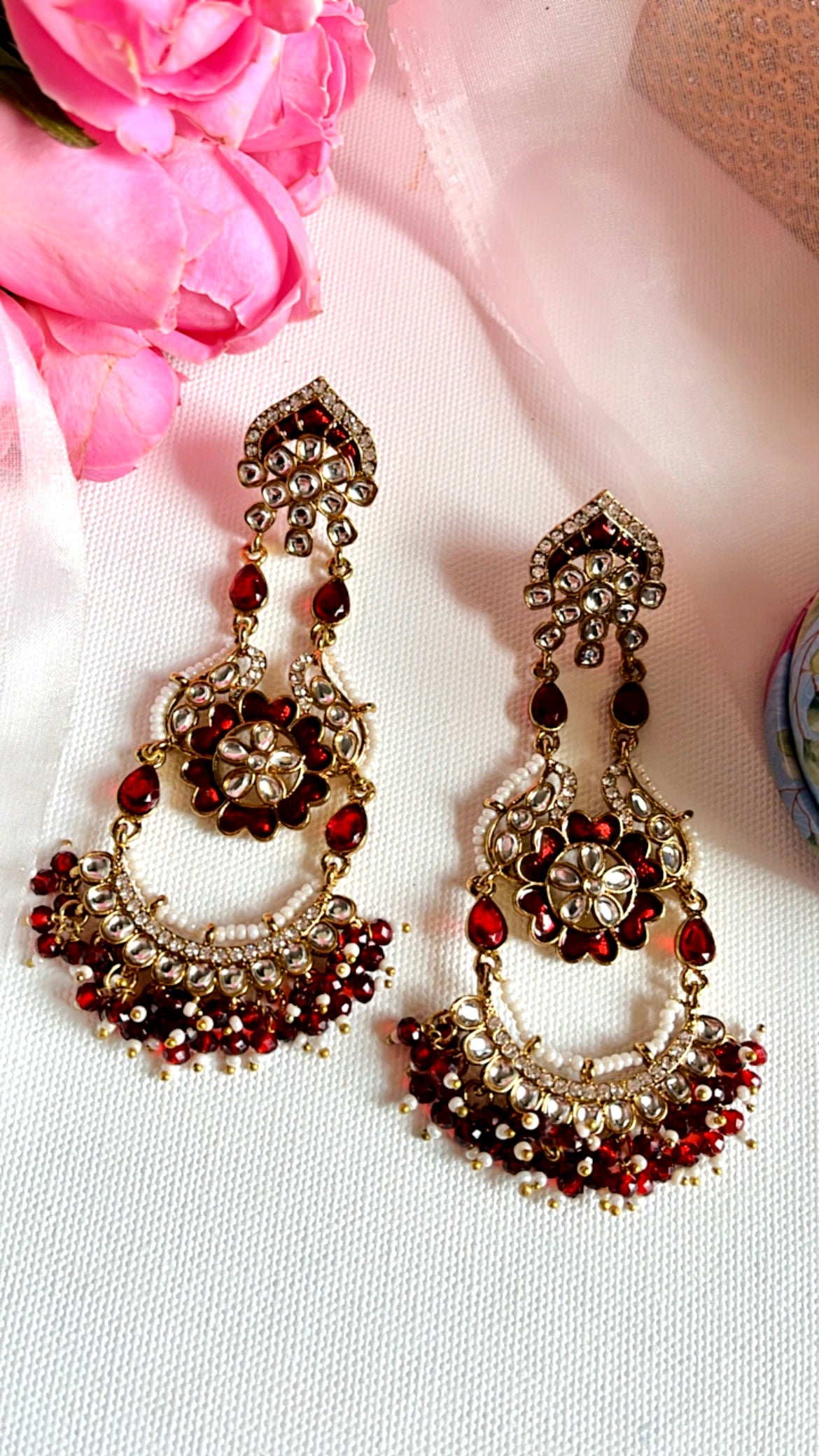 Maroon Tia Earring