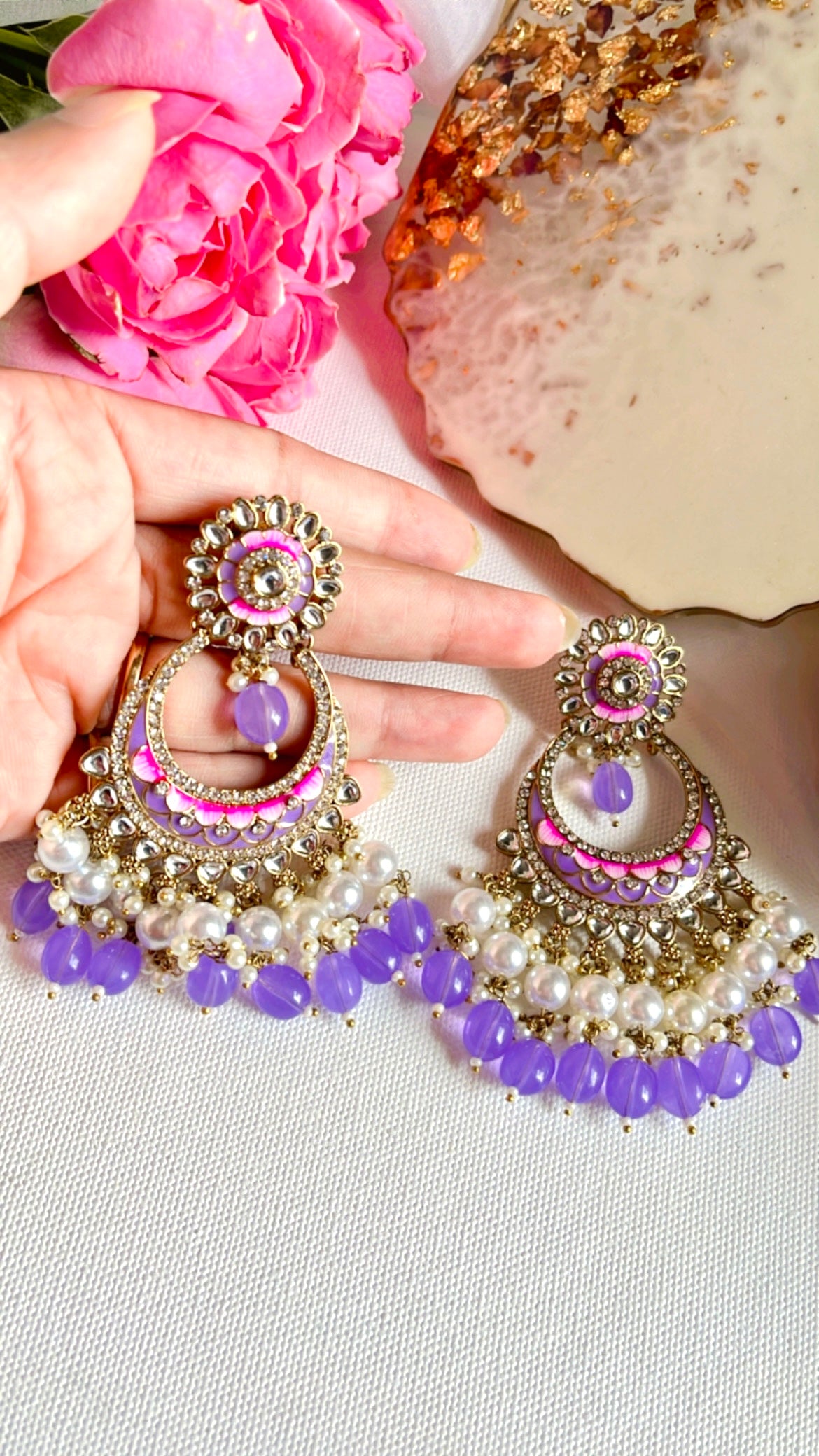 Purple Kanshika Earring