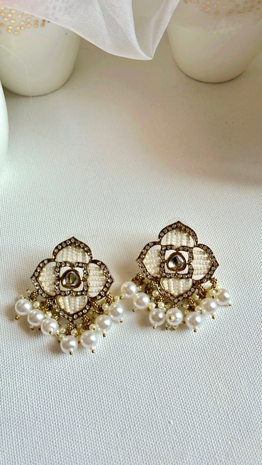 White Pratika  Earring