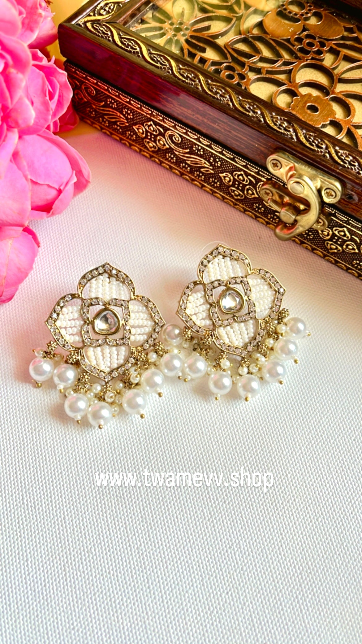 White Pratika  Earring