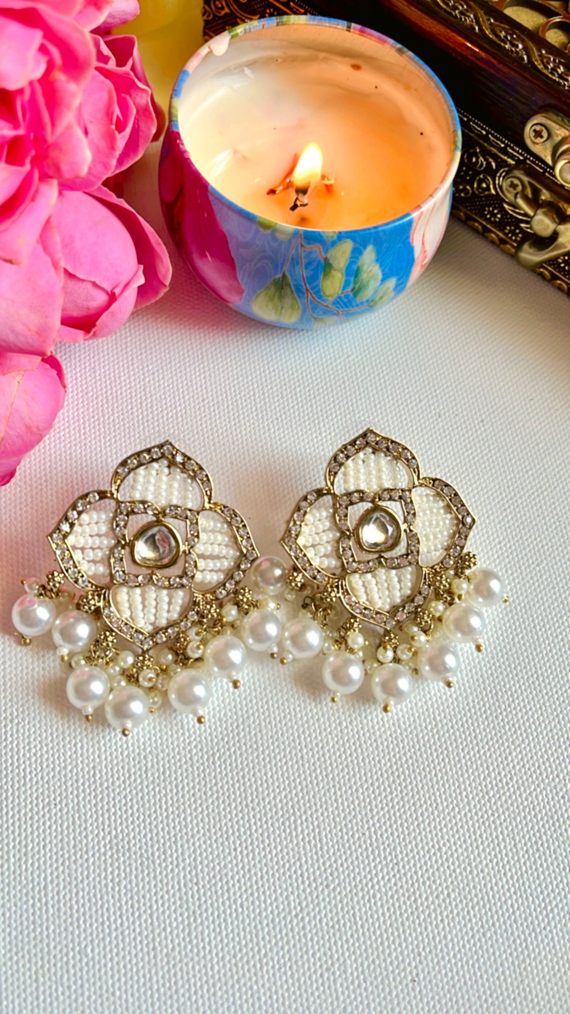 White Pratika  Earring