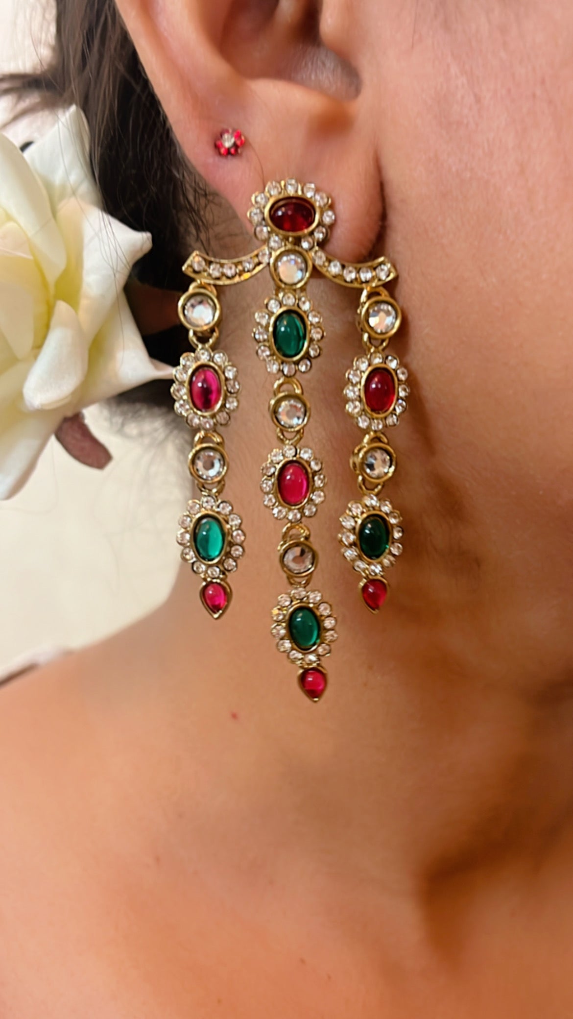 Green Red Nandani Earring