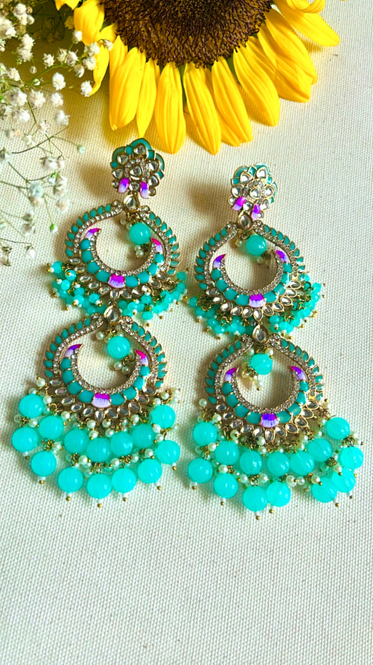 Pink Turquoise Heeral Earring