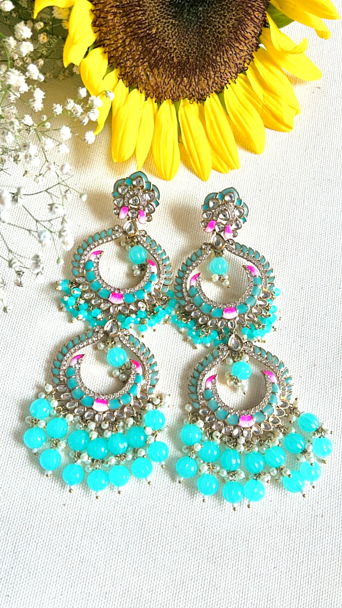 Pink Turquoise Heeral Earring