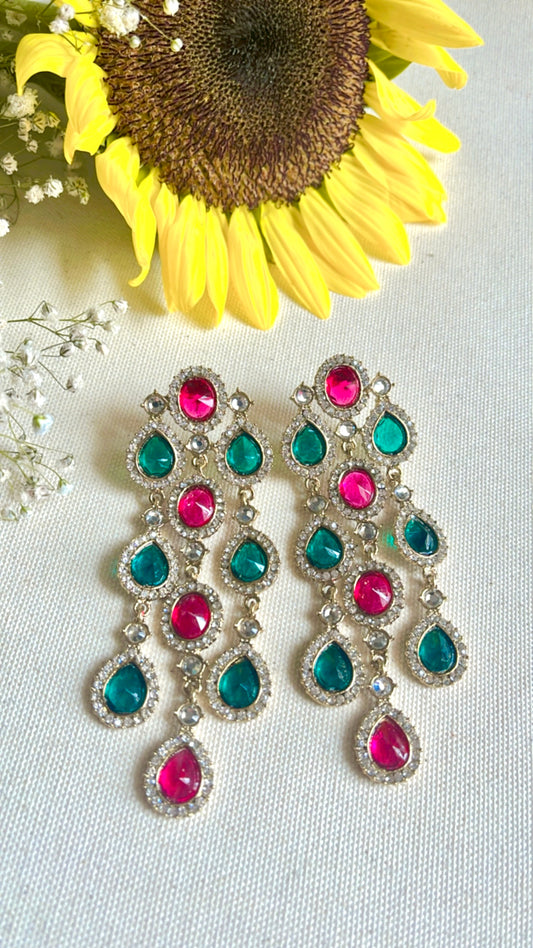 Red-Green Veenita  Earring