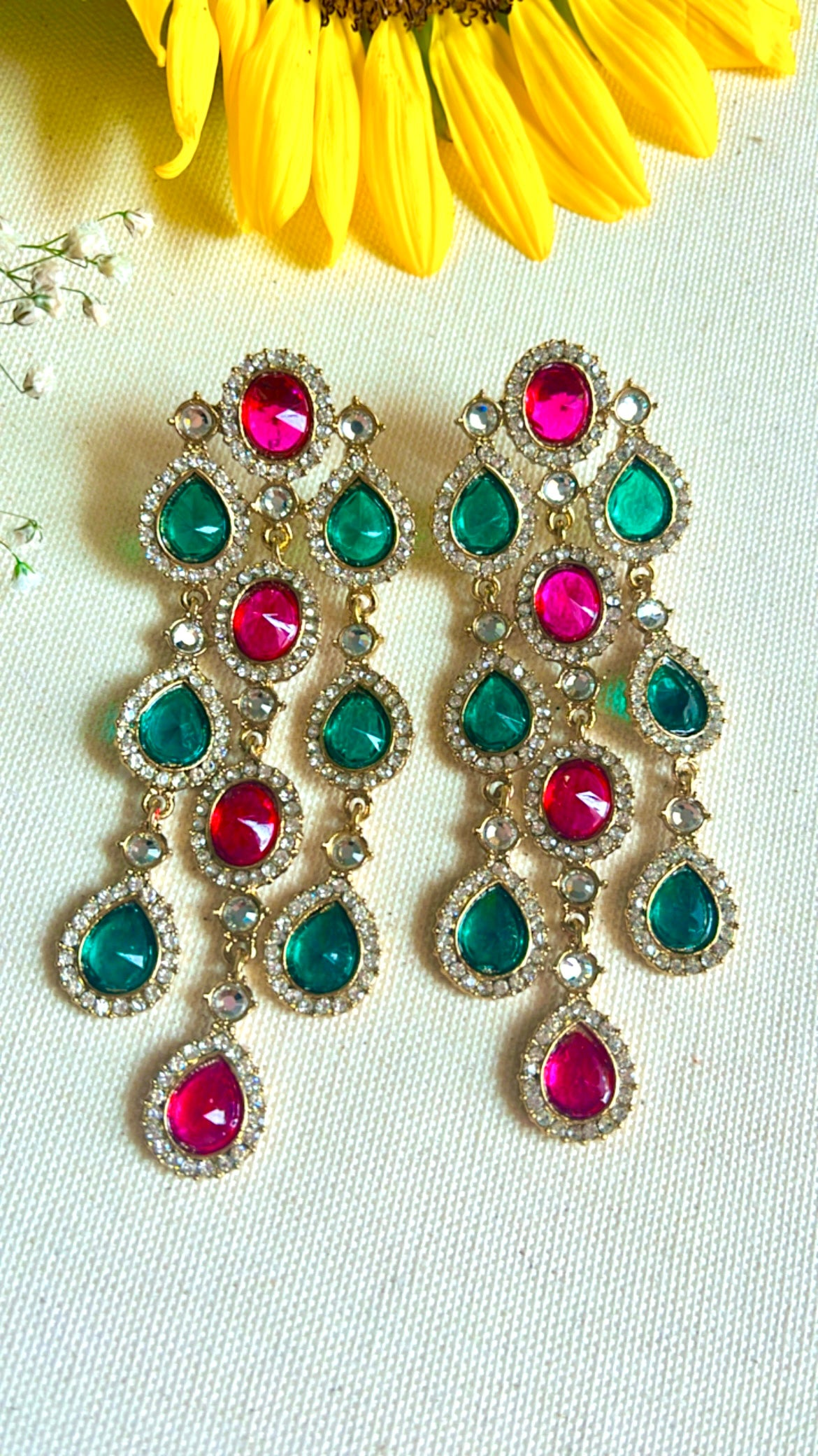 Red-Green Veenita  Earring