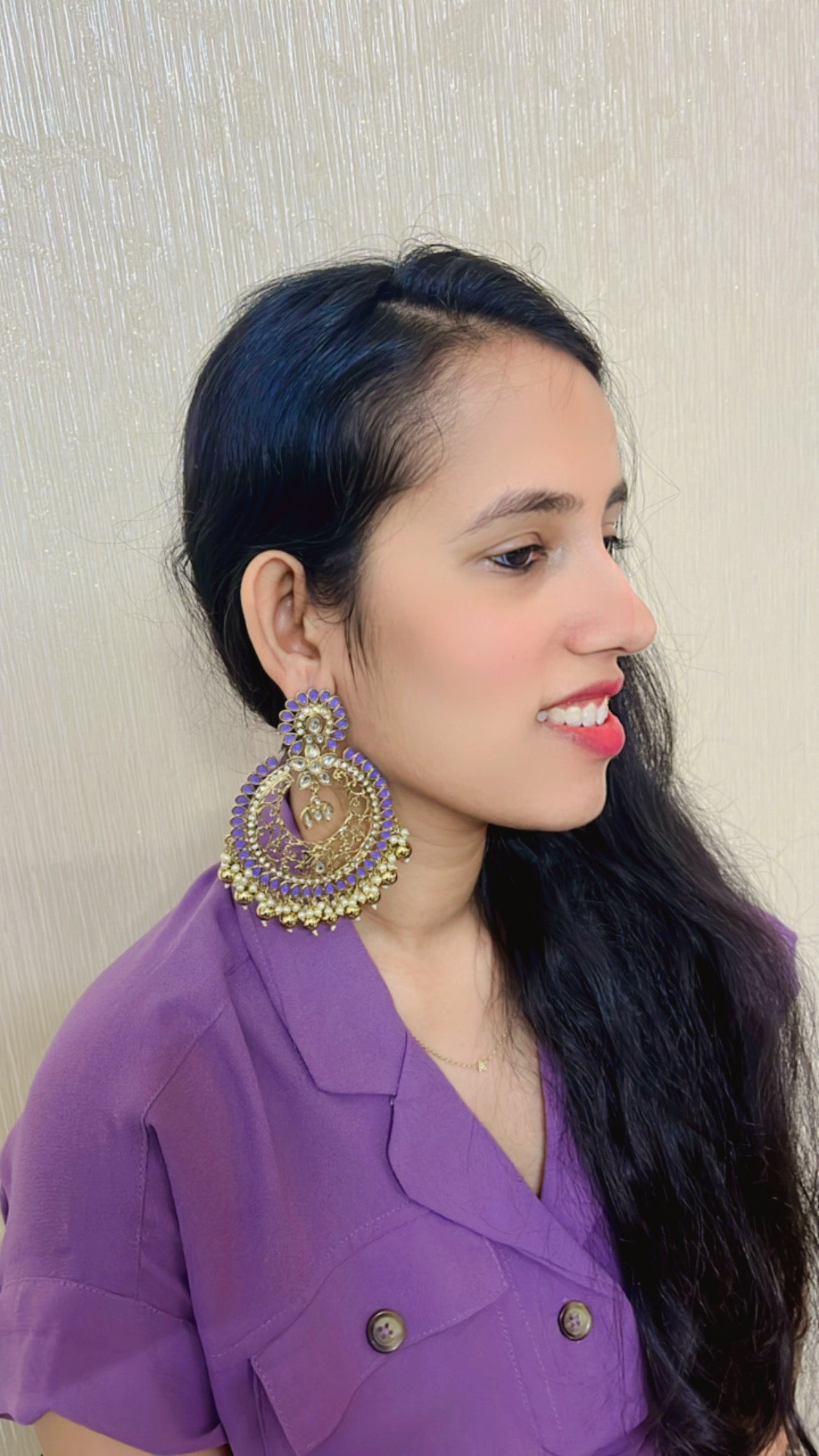 Purple Jaanvi  Earring